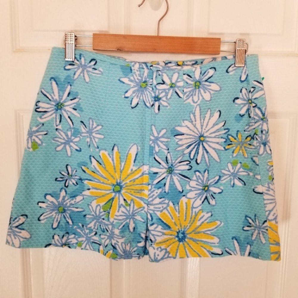 LILY PULITZER skirt sz 12 large flowers blue